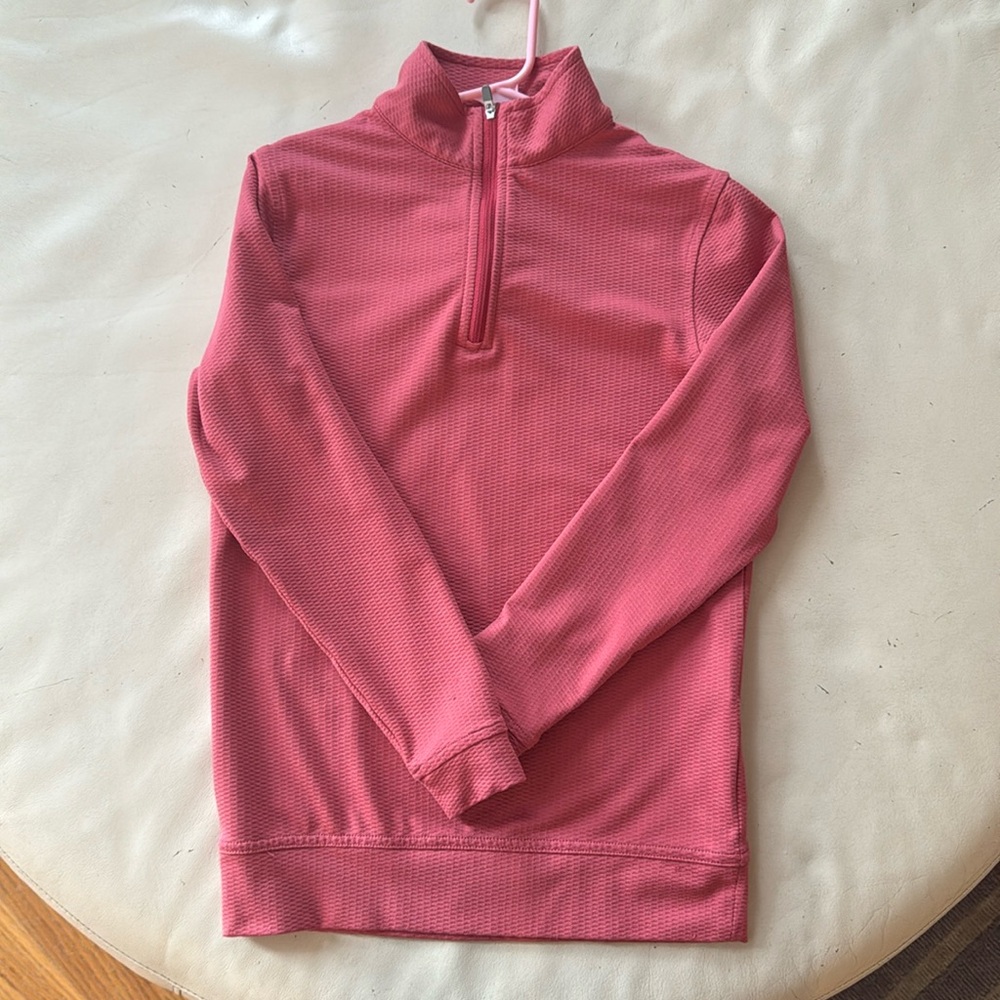 YOUTH Peter Millar Quarter Zip in Salmon Color